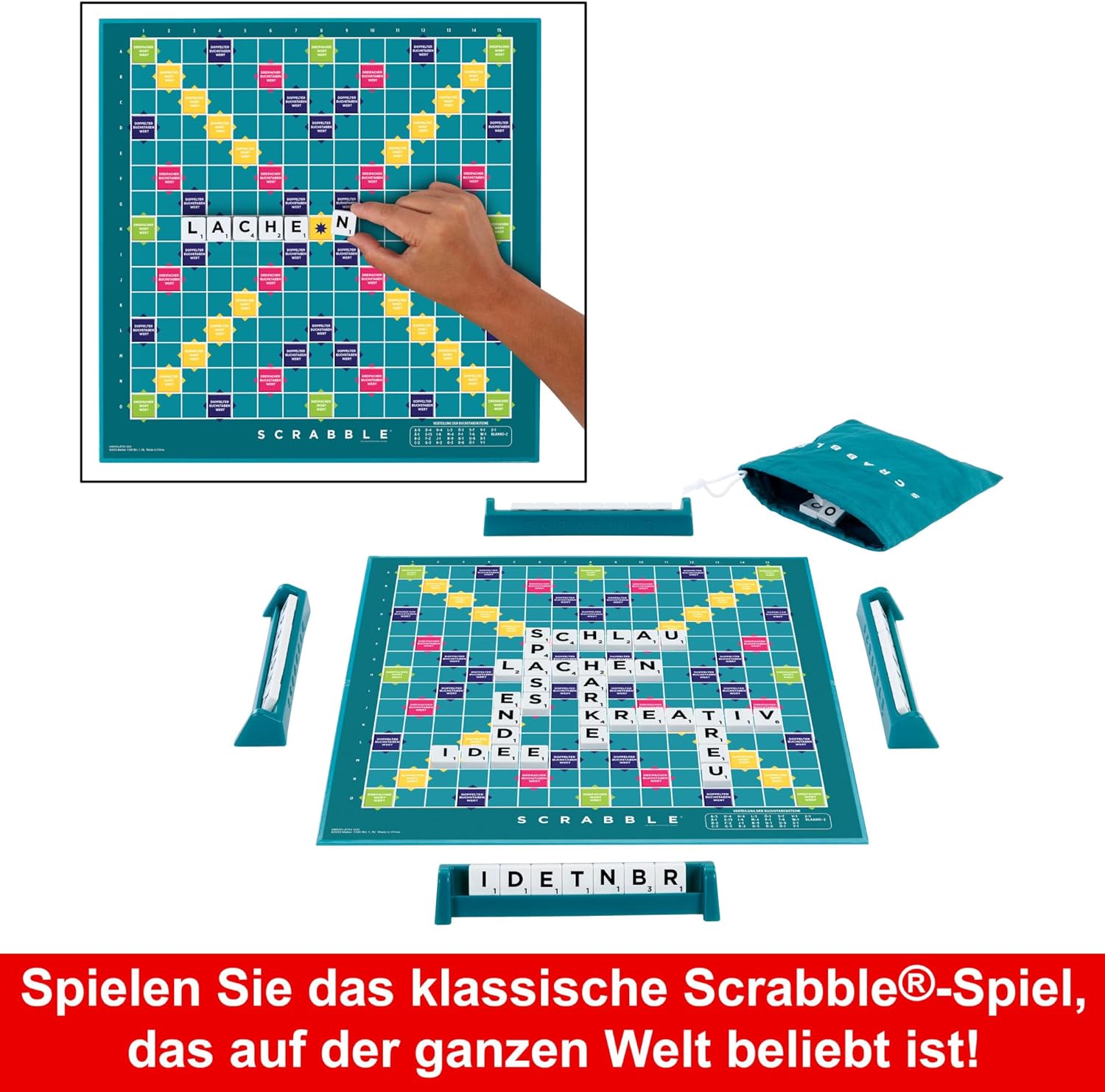 Scrabble Core Refresh - Klassisches Wortspiel mit neuem Design (HWD45)