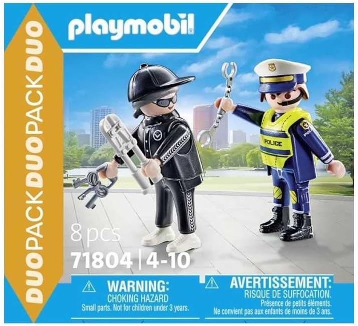 PLAYMOBIL 71804 - DuoPack: Polizist und Einbrecher mit Zubehör Werbung, Plakat, Leute, Person
