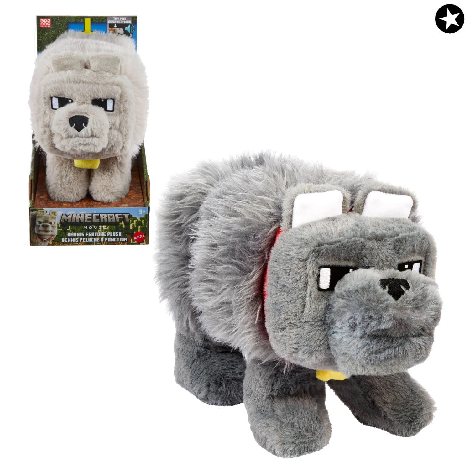 Minecraft™ Dennis the Wolf Deluxe Feature Plush