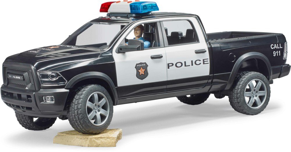 Bruder, 02505, Ram, 2500, Polizei, Pickup, Mit, Polizist, Kleintransporter, Fahrzeug, Person, Rad, Auto