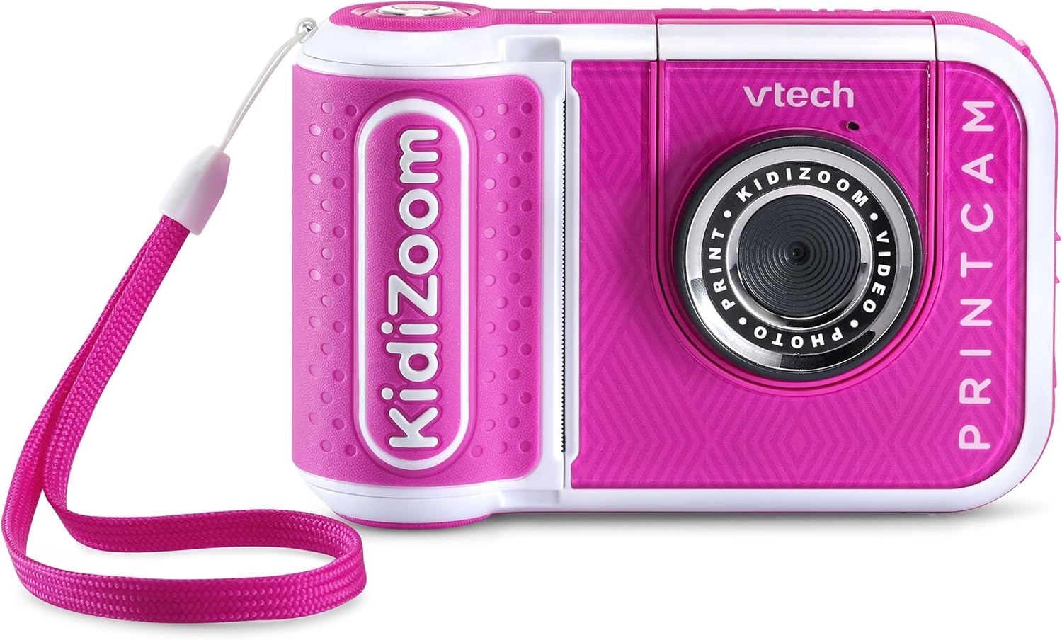 VTech KidiZoom Print Cam Kinder-Kamera mit Direkt-Druck ab 4 Jahren VTech KidiZoom Print Cam in Pink, robuste Kunststoff-Kamera mit 2 MP, 4× Zoom, Thermodrucker, 110 Druckvorlagen, 40 Effekte, LCD, microSD-Slot, Akku, ab 4 J.,