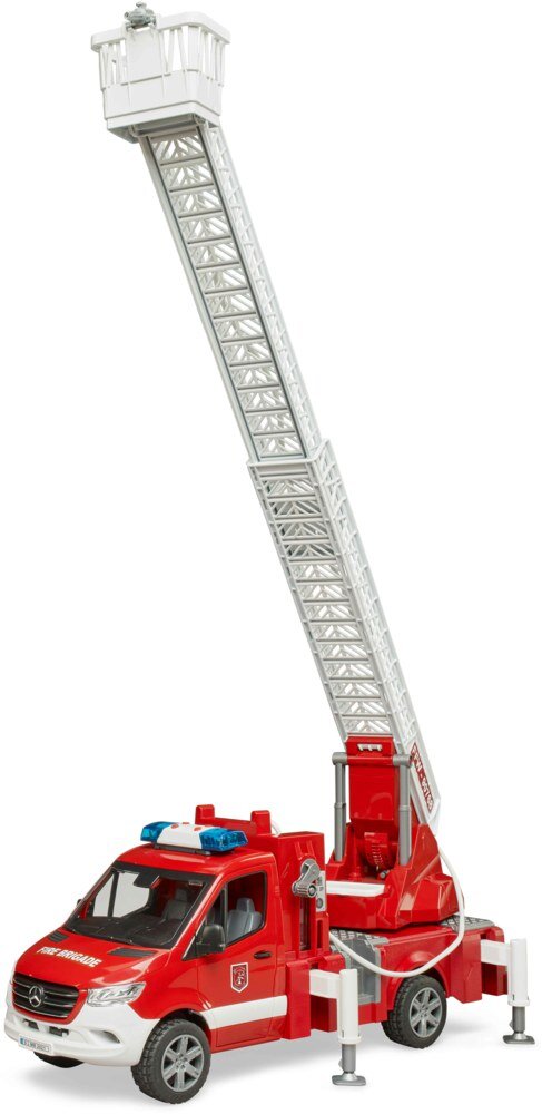 Bruder, 02673, Mb, Sprinter, Feuerwehr, Mit, Drehleiter, Pumpe, Und, \nLight, +, Sound, Modul, Transport, Fahrzeug, Rad, LKW, Feuerwehrauto