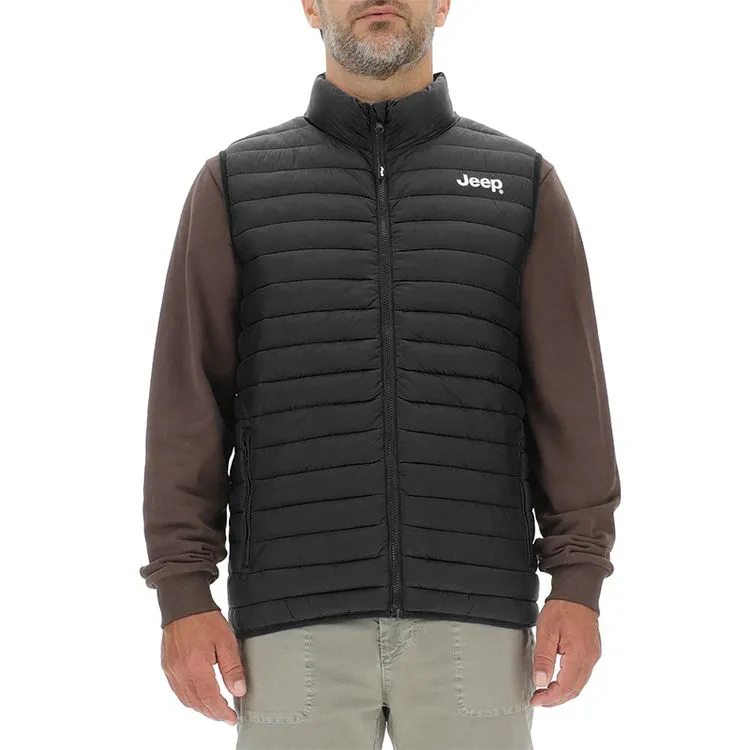JEEP Herren Steppweste O103345BK - Schwarz mit Reißverschlusstaschen GR. XXL