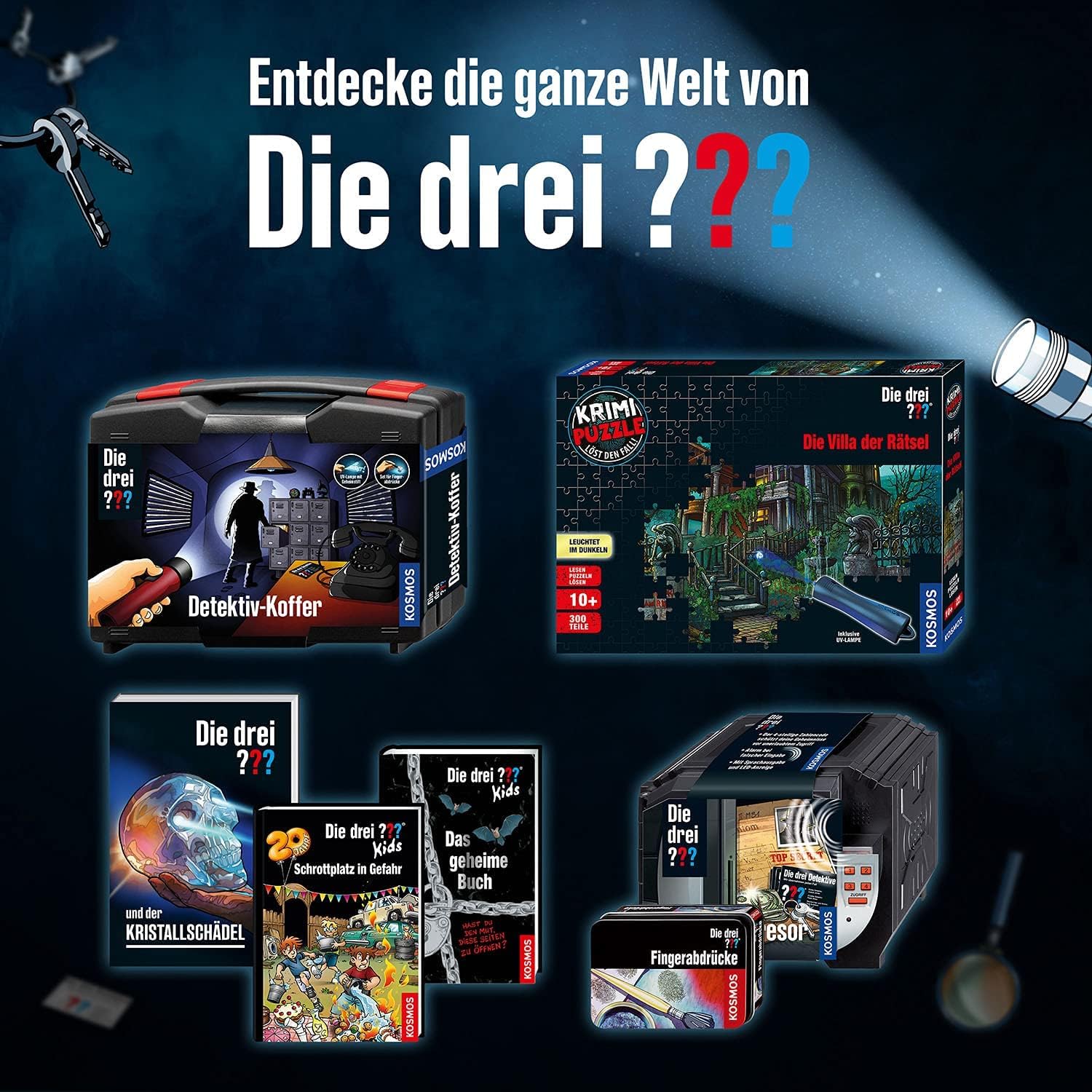 Kosmos Die Drei ??? Detektivkoffer - Ermittlungs-Set Für Nachwuchs-Detektive Ab 8 Jahren 630553 Kosmos Die Drei ??? Detektivkoffer - Ermittlungs-Set Für Nachwuchs-Detektive Ab 8 Jahren 630553