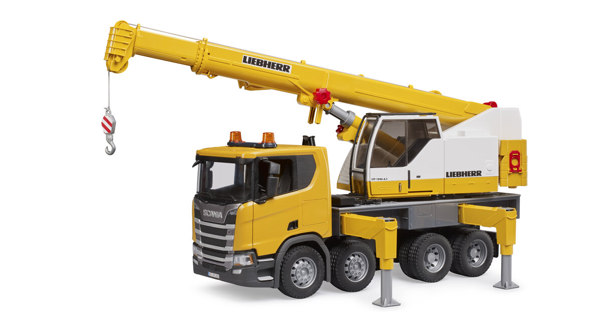 Bruder 03571 Scania Super 560R Liebherr Kran-LKW mit Light + Sound Modul Baugewerbe, Baukran, Maschine, Rad, LKW