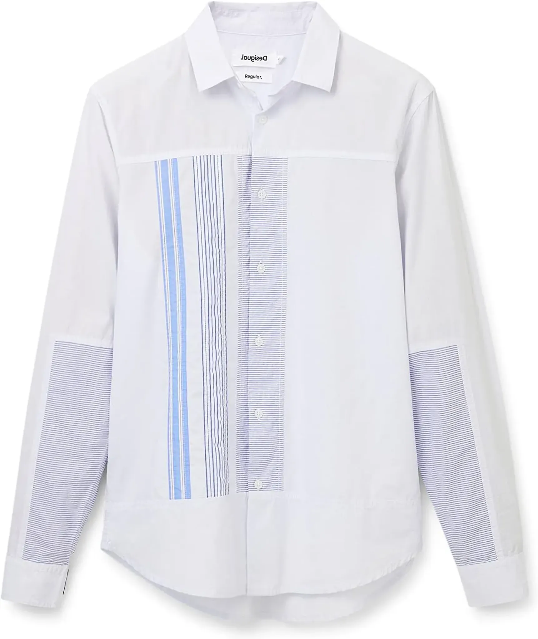 Desigual Herren Hemd - Weiß, Blau gestreift 22WMCW135004 GR. M