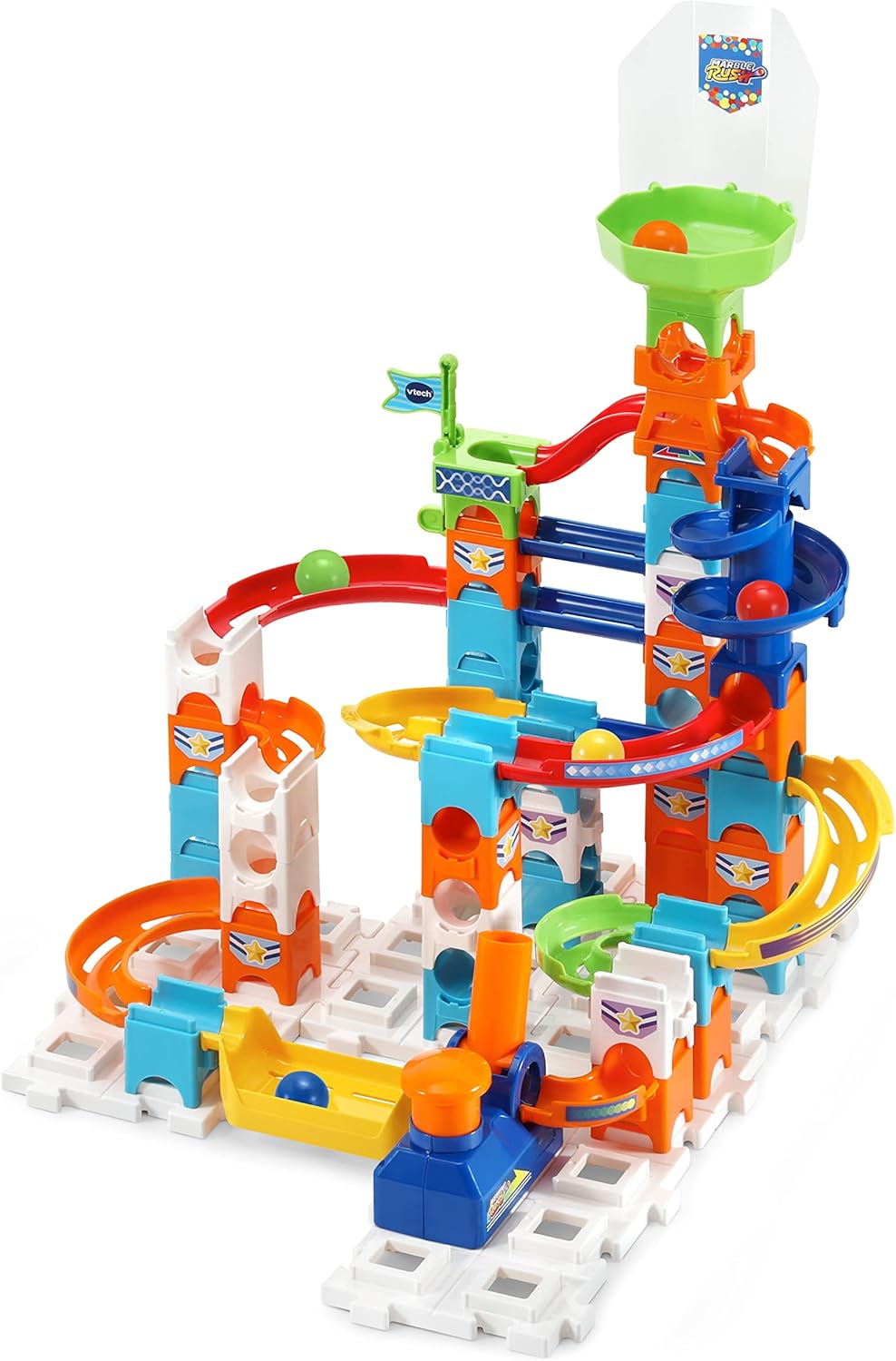 VTech Marble Rush Rocket Set M100 E aus Kunststoff mit 78 Teilen, inklusive 10 MarBalls, Licht- & Soundmodul, Rakete, Launcher, kompatibel, ab 4 J., Spielzeug