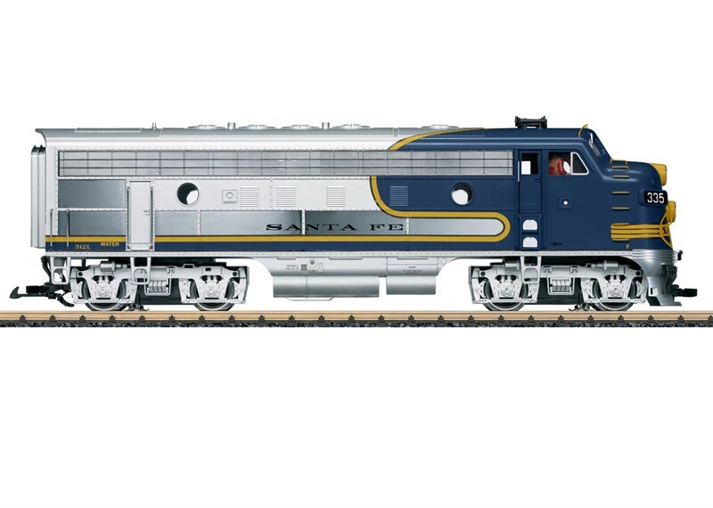 LGB, L20585, Diesellokomotive, Santa, Fe, F7, A, Lokomotive, Eisenbahn, Zug, Fahrzeug, Person