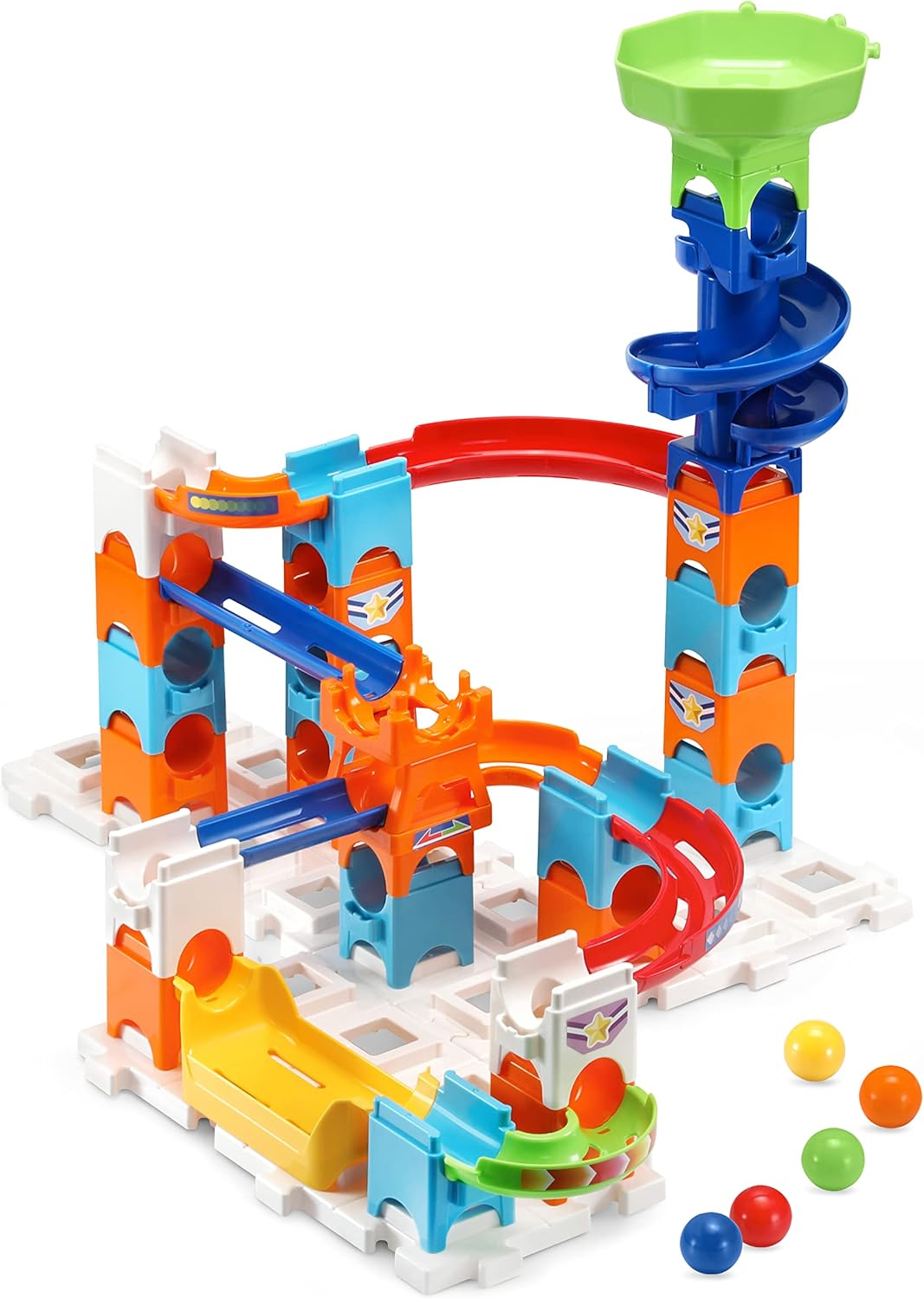 VTech Marble Rush Rocket Set M100 E aus Kunststoff mit 78 Teilen, inklusive 10 MarBalls, Licht- & Soundmodul, Rakete, Launcher, kompatibel, ab 4 J.,