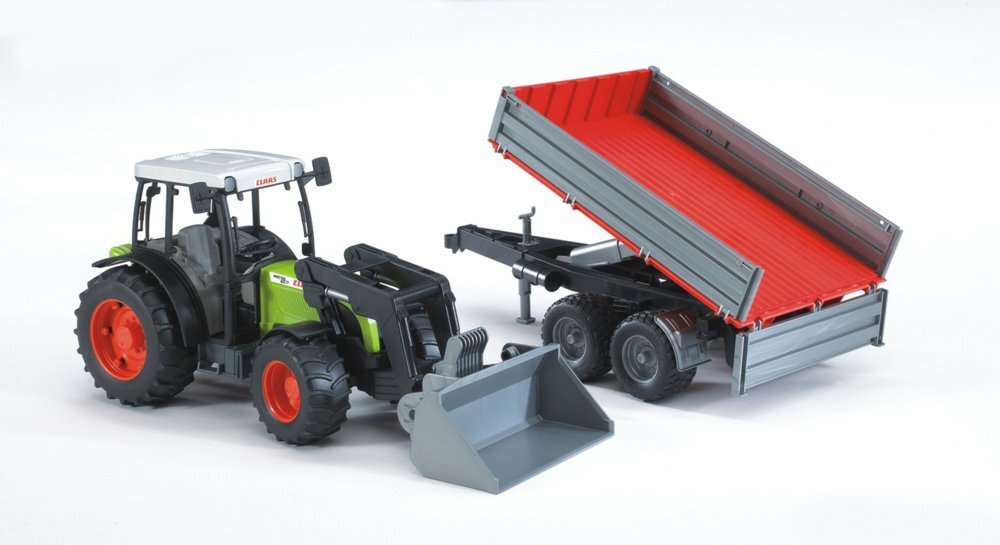 Bruder, 02112, Claas, Nectis, 267, F, Mit, Frontlader, Und, Bordwandanhänger, Traktor, Transport, Fahrzeug, Maschine, Rad
