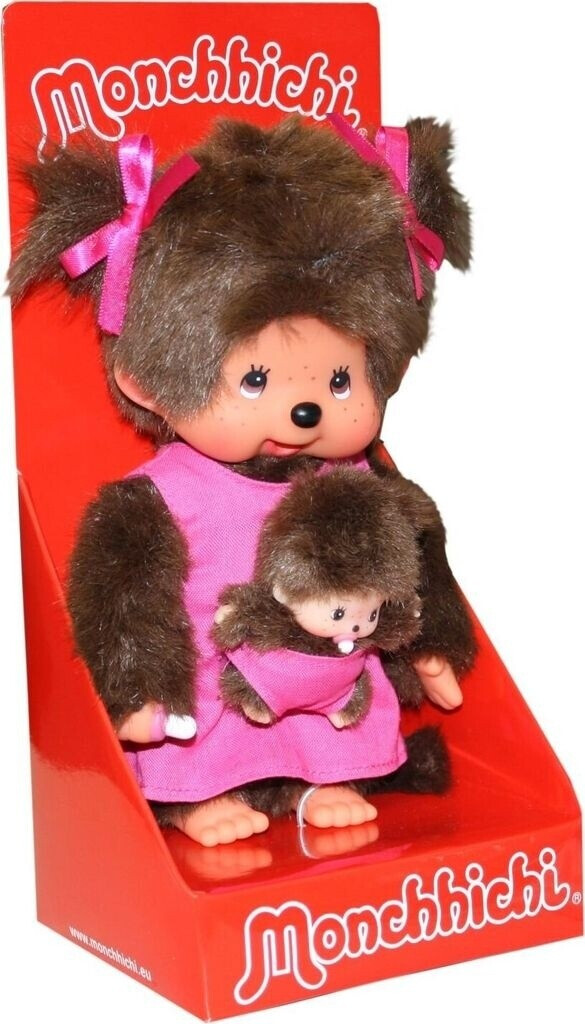 Monchhichi Mother Care Pink Girl, ca. 20 cm Puppe, Spielzeug