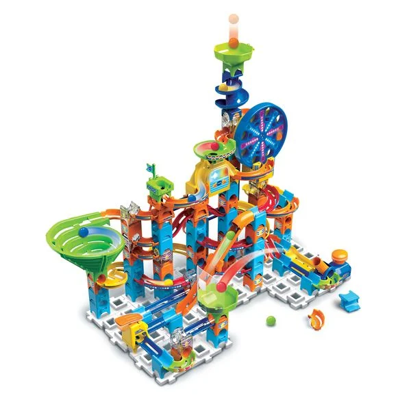 VTech Marble Rush Ultimate Set XL100 E aus mehrfarbigem Kunststoff mit 133 Teilen, motorisiertem Riesenrad, Sound-& Lichtmodulen, 10 MarBalls, fördert Kreativität & Logik ab 4 J.,
