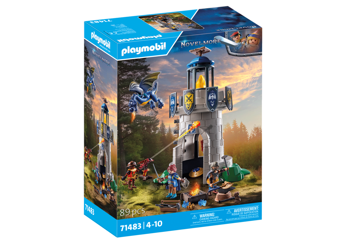 PLAYMOBIL, 71483, Ritterturm, mit, Schmied, und, Drache, Person