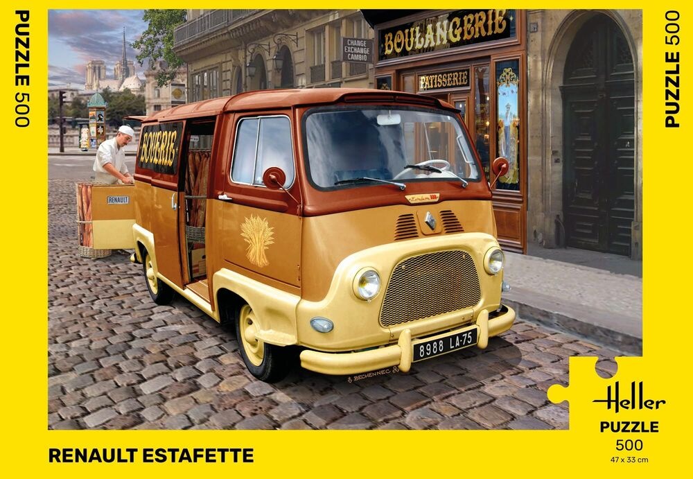 Heller, 20743, Puzzle, Renault, Estafette, 500, Teile, für, Oldtimer-Fans, Wohnwagen, Lieferwagen, Fahrzeug, Nummernschild, Auto, Wohnwagen, Lieferwagen, Fahrzeug, Nummernschild, Auto