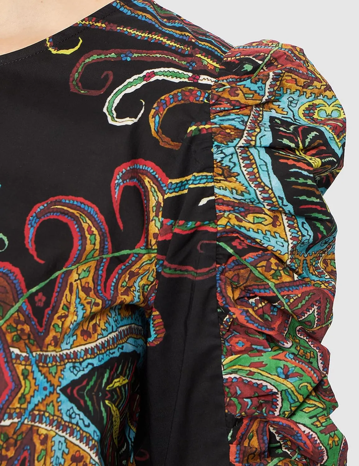 Desigual Damen Bluse „Ravvel“ by M. Christian Lacroix - Schwarz mit Muster 21WWBW242000 GR. M