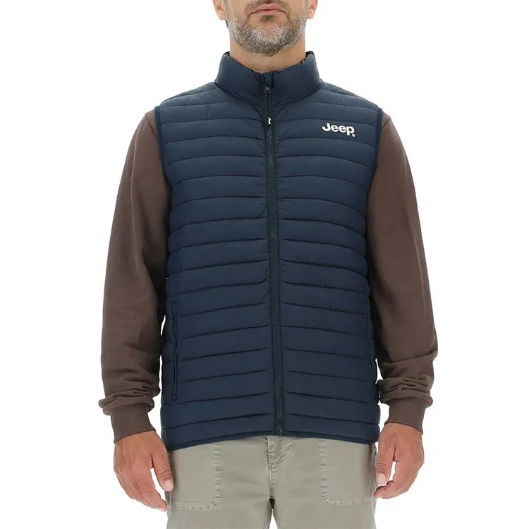 JEEP Herren Steppweste O103345BL - Blau mit Reißverschlusstaschen GR. XL