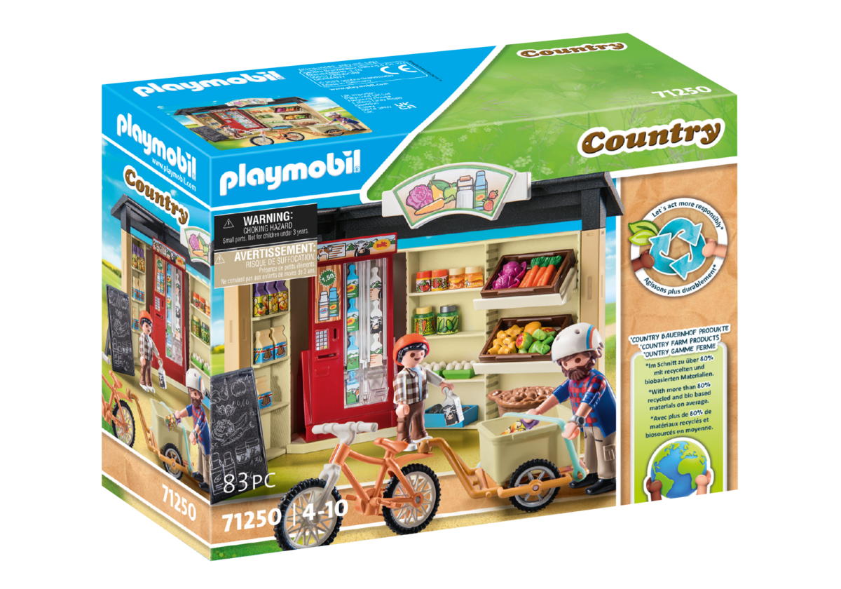 PLAYMOBIL, 71250, 24-Stunden-Hofladen, Kiosk, Person, Maschine, Rad