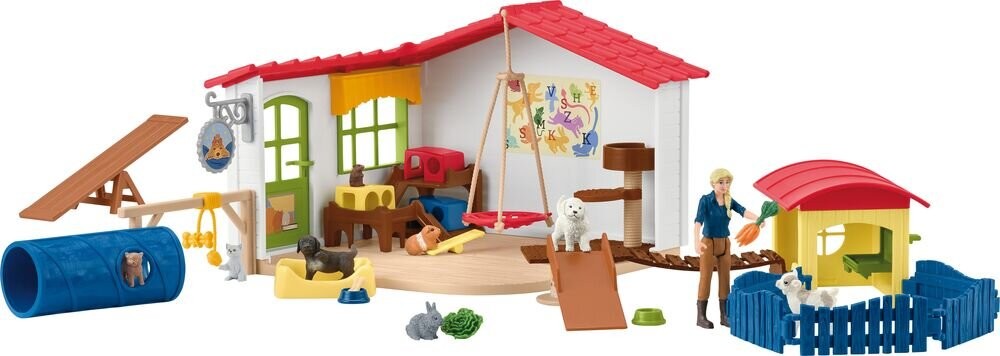 schleich Farm World 42607 Tierhotel Spielbereich, Spielbereich, im, Freien, Draußen, Person, Schuh