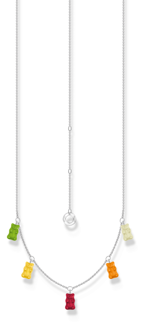 Thomas, Sabo, Kette, Haribo, Mit, Goldbär, Bunt, Länge, 45, Cm, Silber, KE2205-017-7-L45V, Zubehor, Schmuck, Halskette