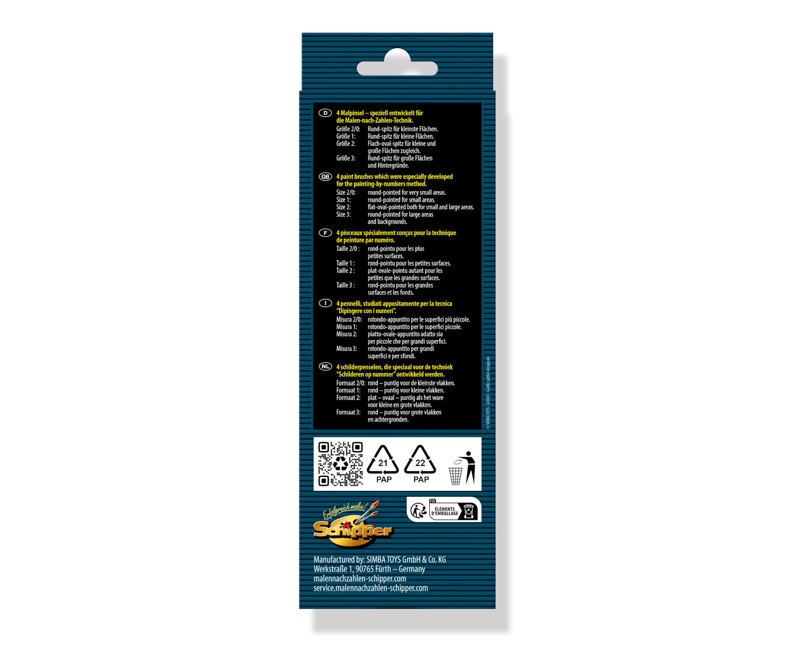 Schipper Mnz - 4 Spezialpinsel - Malpinsel-Set Für Alle Flächen 605020536 Werbung, Plakat