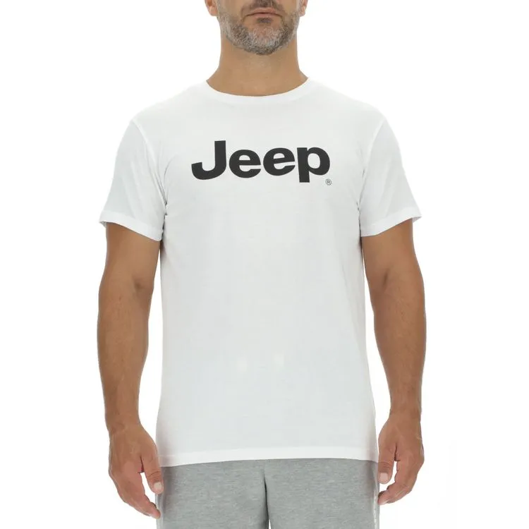 JEEP Herren T-Shirt O103218WH - Weiß mit großem Jeep-Logo GR. XXL