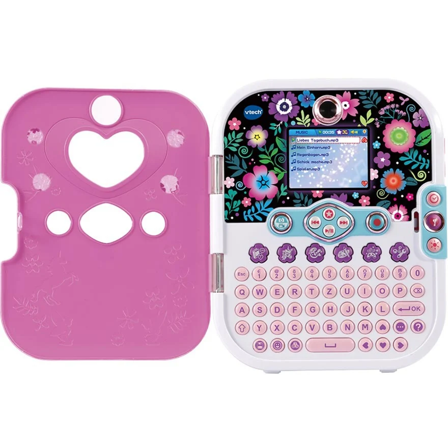 VTech KidiSecrets Selfie Music 2.0 in Pink aus Kunststoff, interaktives Tagebuch mit Front- & Kamera, Gesichtserkennung, MP3-Player, 750 Einträge, 10 Lernspiele, kindersicher,