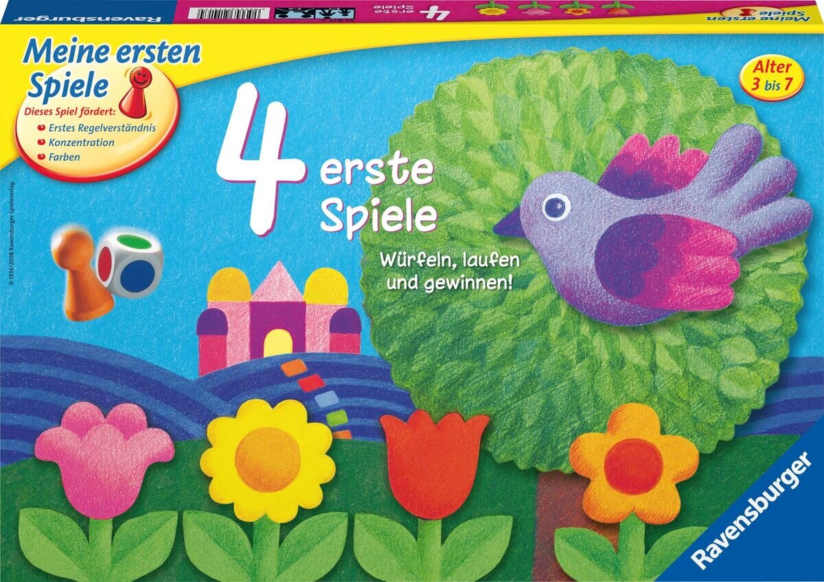 Ravensburger, 21417, 4, erste, Spiele, Spielesammlung, für, die, Kleinen, Spiele, für, Kinder, ab, 3, Jahren, Brettspiele, für