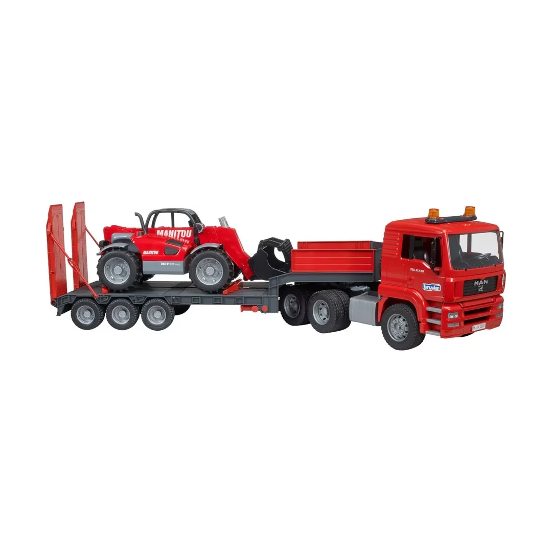 Bruder, 02774, Man, Tga, Tieflader, Und, Manitou, Teleskoplader, Mlt, 633
