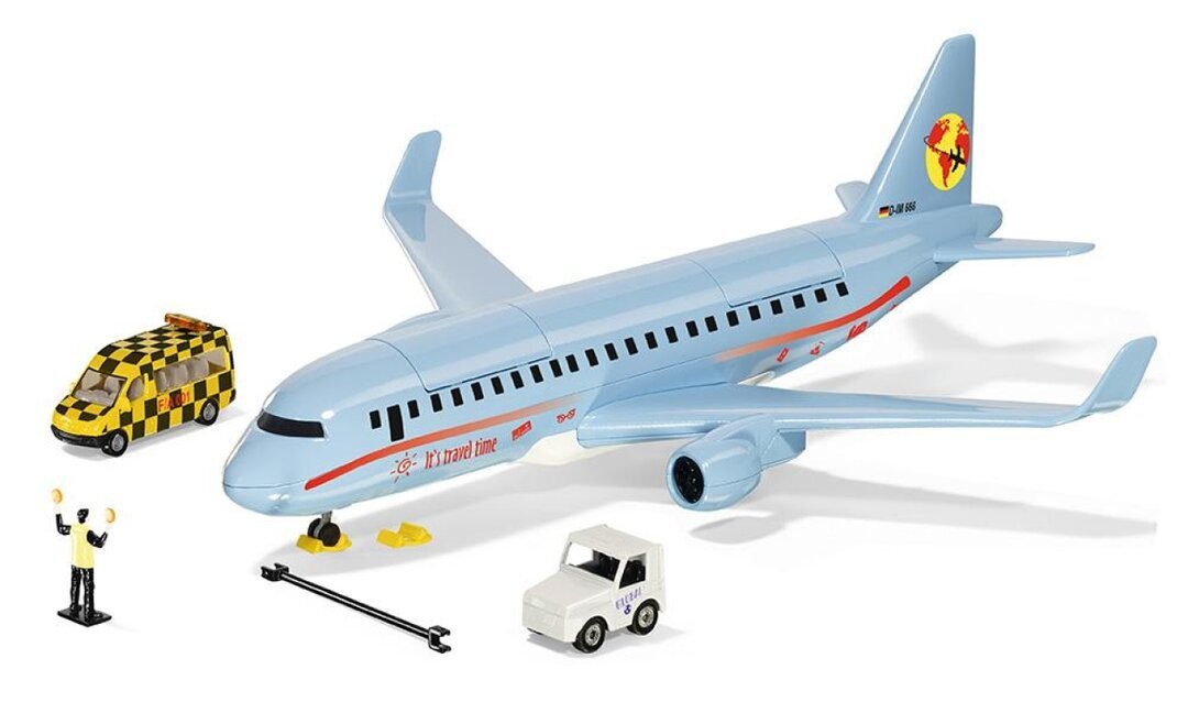 Siku, Verkehrsflugzeug, Mit, Zubehör, Flugzeug, Verkehrsflugzeug, Rad, Spielzeug
