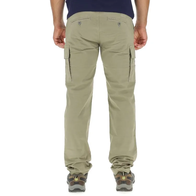 JEEP Herren Cargohose O102594BE - Sandfarbene Hose mit Seitentaschen aus Baumwoll-Stretch GR. 56