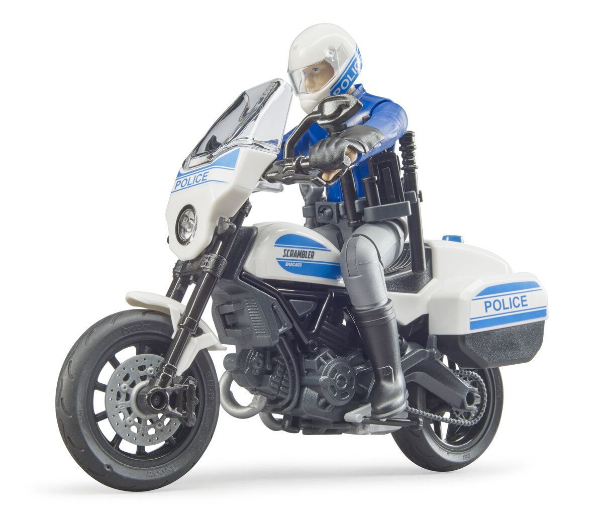Bruder 62731 Bworld Scrambler Ducati Polizeimotorrad Und Polizist Helme, Motorrad, Fahrzeug, Maschine, Rad