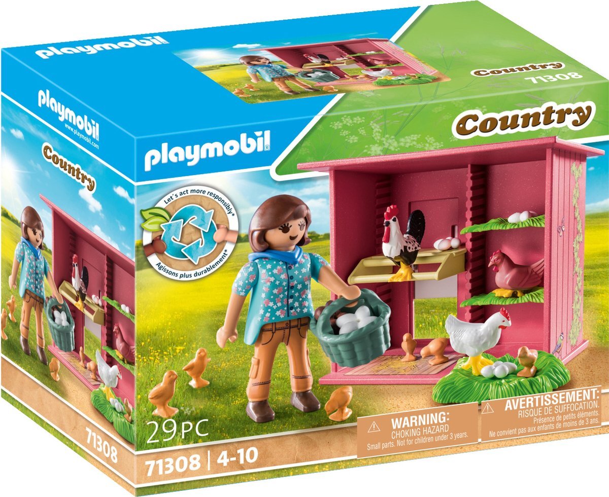 PLAYMOBIL, 71308, Hühner, Mit, Küken, Spielzeug, Puppe, Person