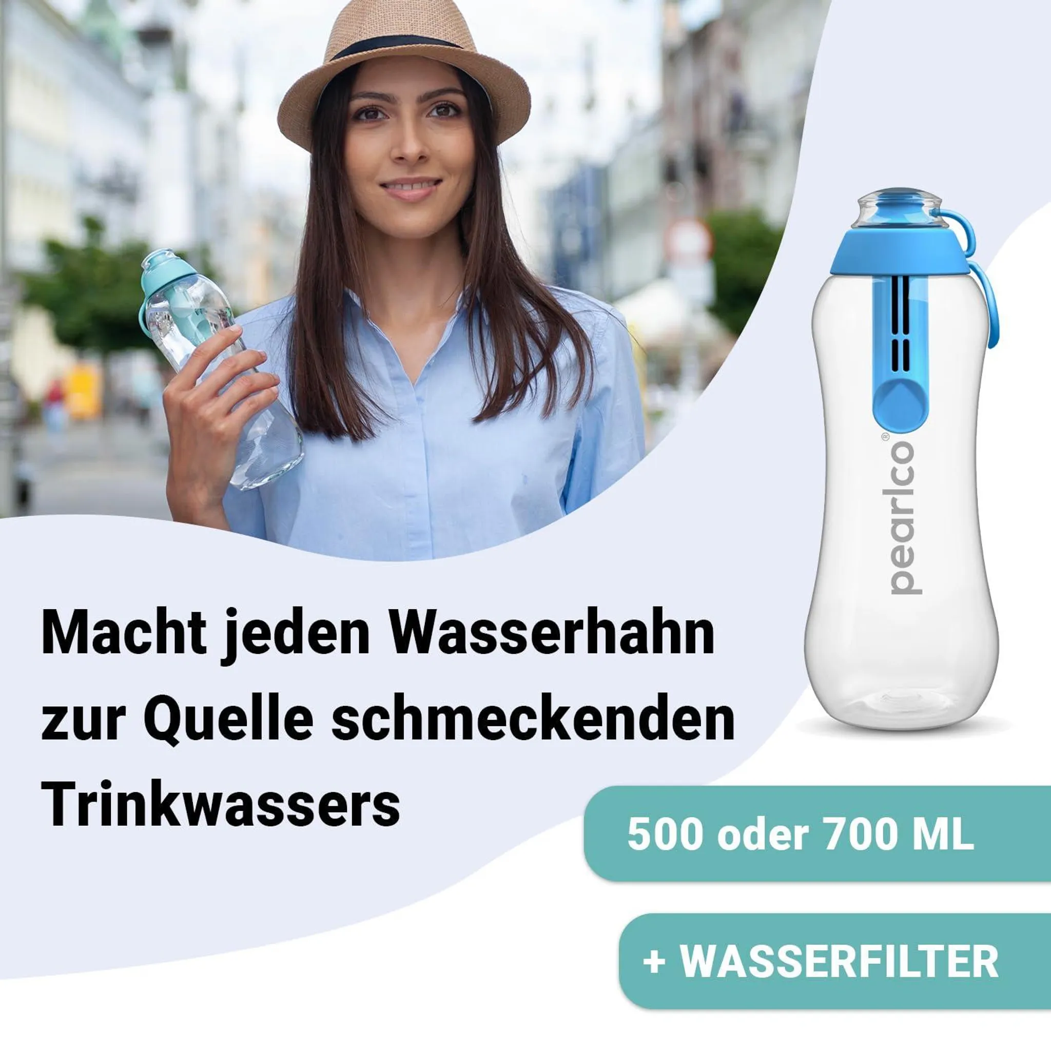 PEARLCO 250135 Trinkflasche SOFT 0,5 L Grau