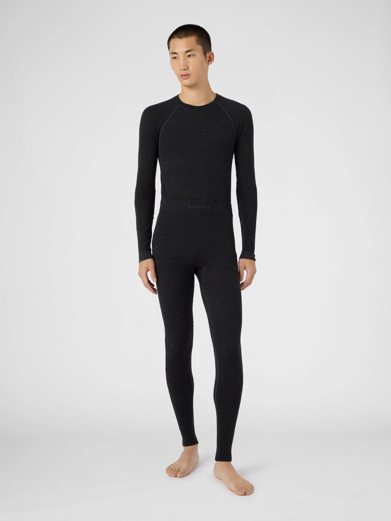 UYN Herren Cashmere Biotech UW Pants Long U100564J247 - Grey Rock/Schwarz GR. L/XL