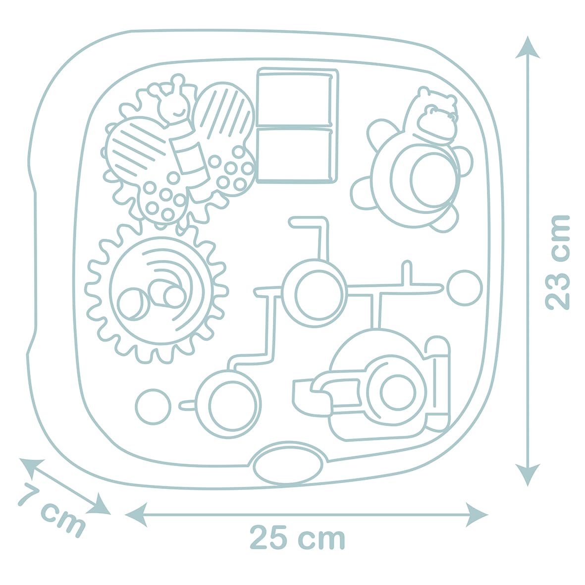 Interaktives Smoby Activity Tablet Little mit 5 Lernspielen Labyrinth, Schloss, Schmetterling, Tierrollen, Nilpferd, ab 12 Monaten, Kunststoff, Made in France, Maschine
