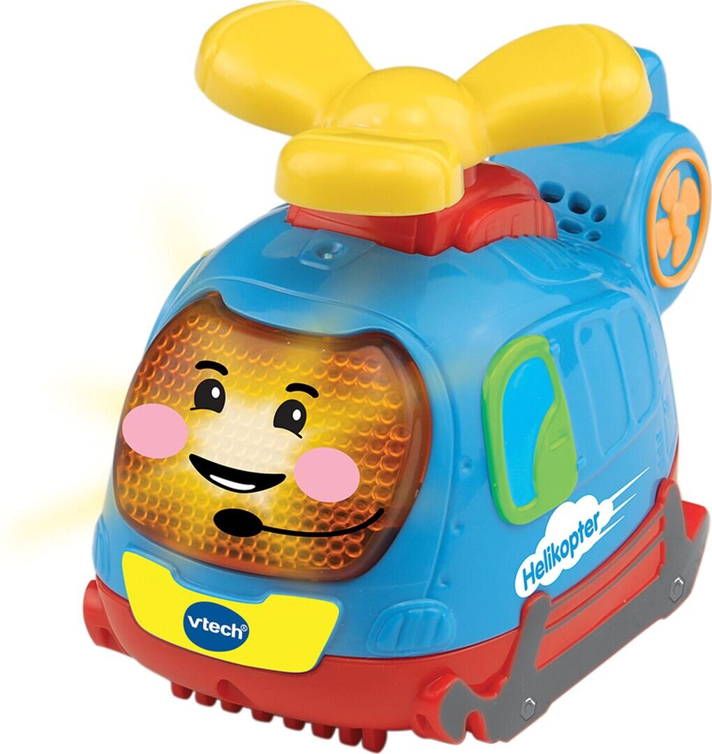 VTech Tut Tut Baby Flitzer Helikopter mit Propeller, spricht fröhliche Sätze, 3 Lieder & 6 Melodien, reagiert auf Radbewegung und magische Sensoren, kindersicheres Batteriefach, ab 1 Jahr,
