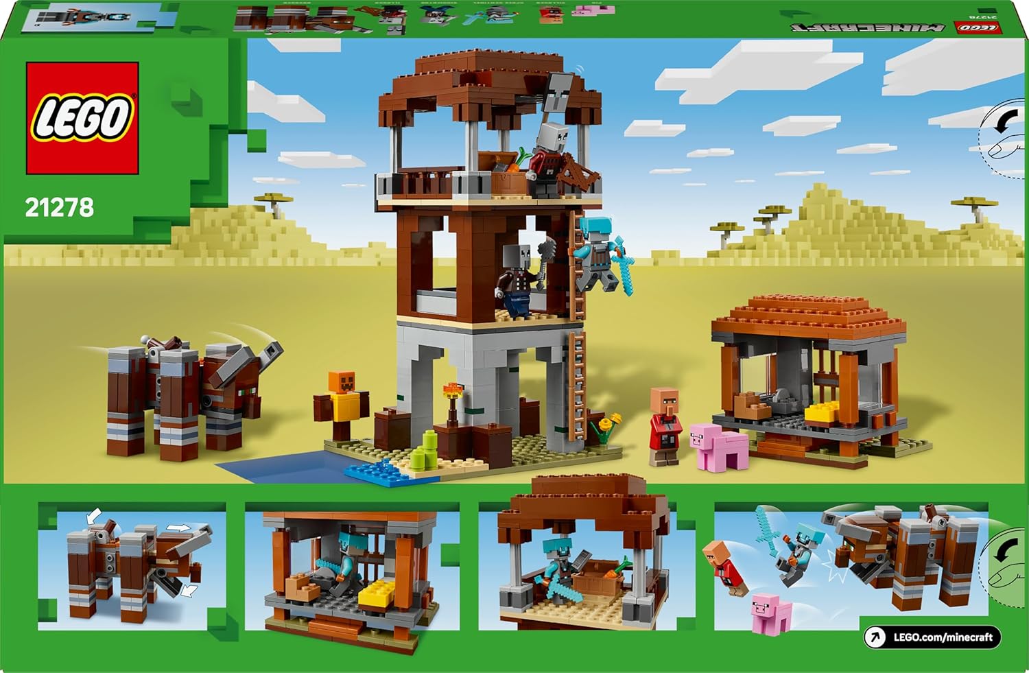LEGO® Minecraft™ 21278 Ein Verwüster am Plünderer Außenposten Spielzeug