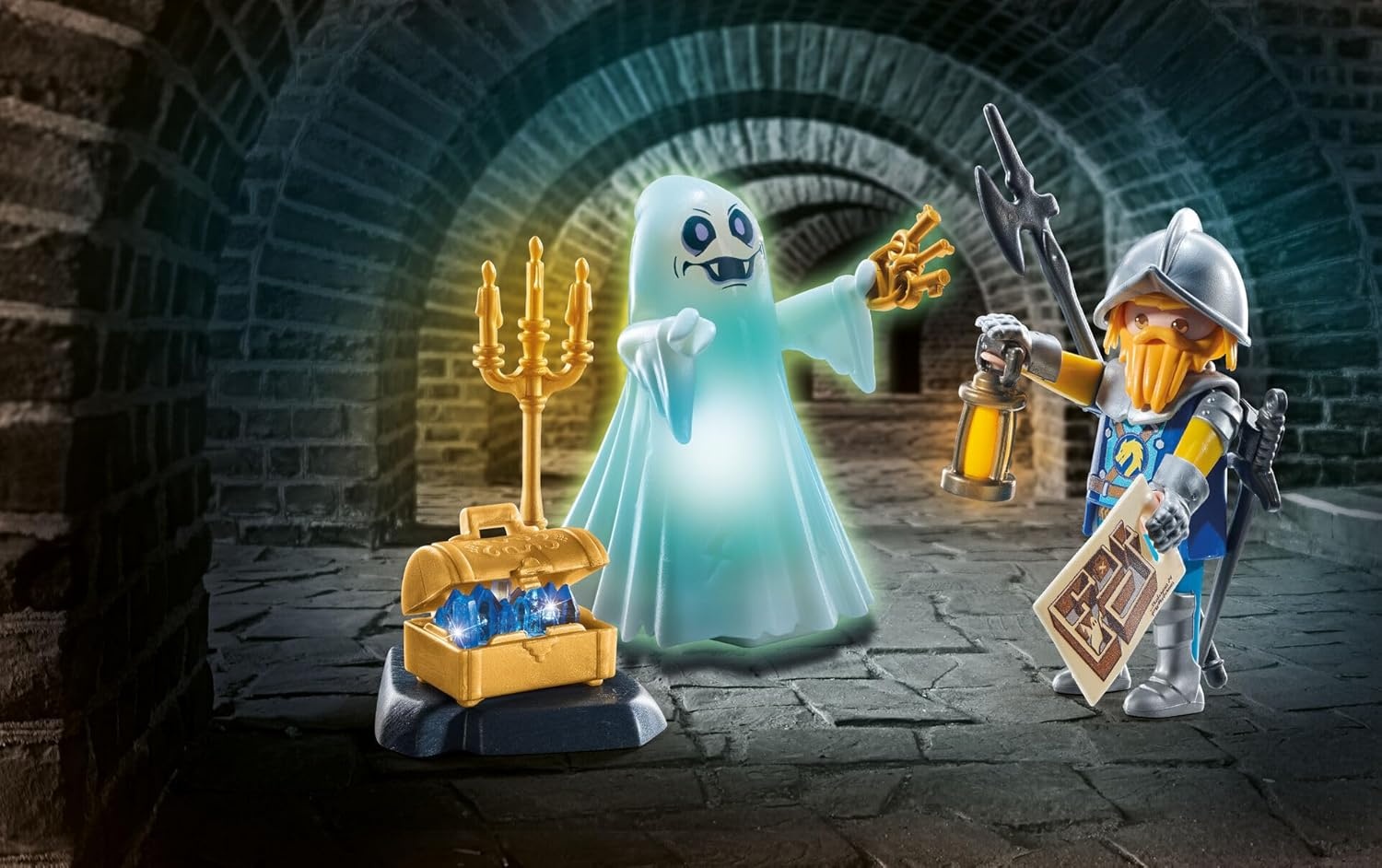 PLAYMOBIL 71797 - Novelmore: Schlossgespenst und Ritter mit Schatztruhe
