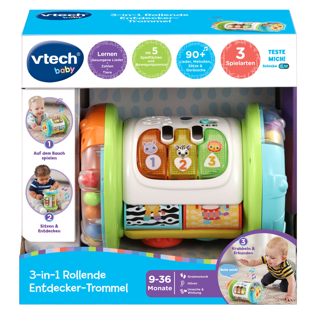 VTech, 3-in-1, Rollende, Entdecker-Trommel, 80-562604, Person, Baby, Spielbereich